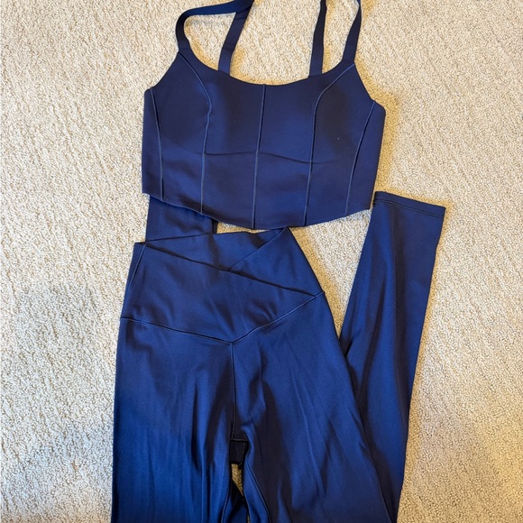 aerie Pants - aerie Navy 'OFFLINE' Logo High-Rise Leggings and Corset Top